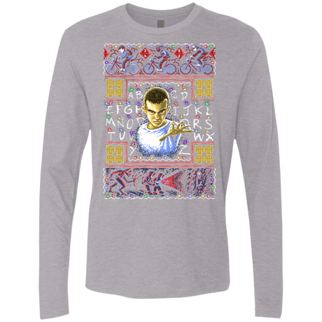 T-Shirts Heather Grey / Small Stranger Things ugly sweater Men's Premium Long Sleeve