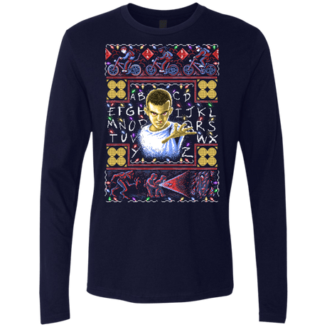 T-Shirts Midnight Navy / Small Stranger Things ugly sweater Men's Premium Long Sleeve