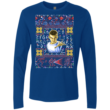 T-Shirts Royal / Small Stranger Things ugly sweater Men's Premium Long Sleeve