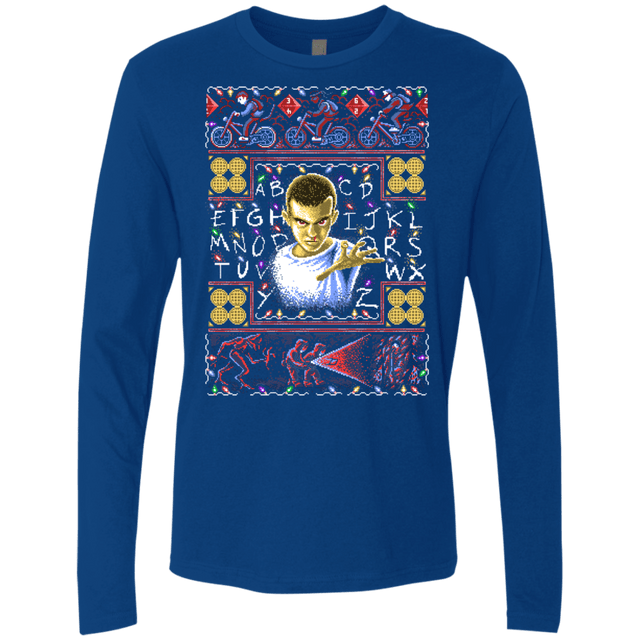 T-Shirts Royal / Small Stranger Things ugly sweater Men's Premium Long Sleeve