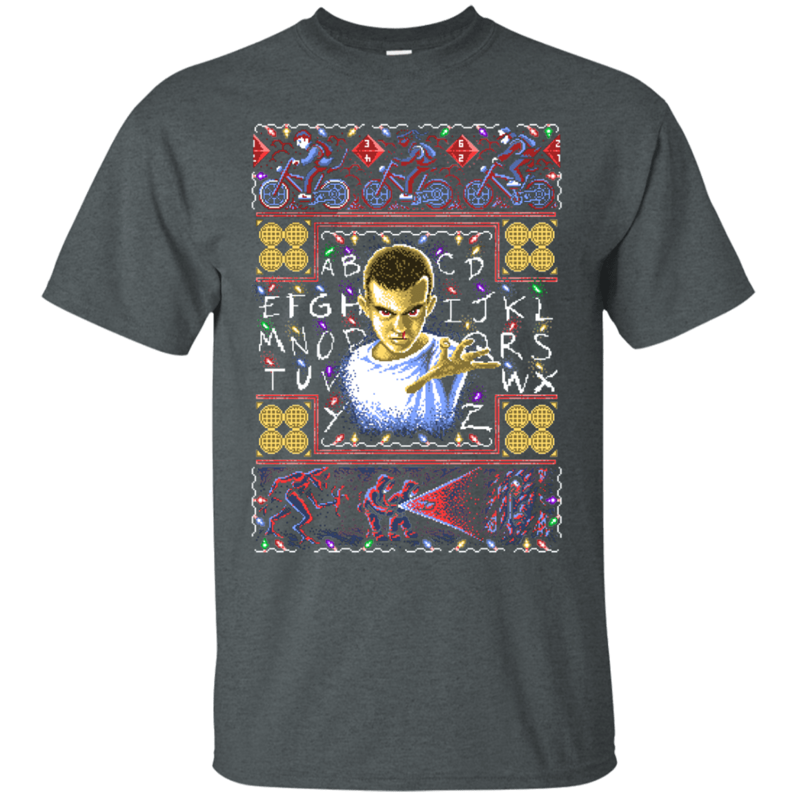 T-Shirts Dark Heather / Small Stranger Things ugly sweater T-Shirt