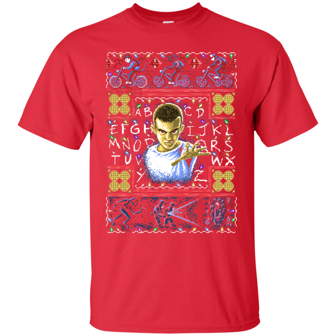 T-Shirts Red / Small Stranger Things ugly sweater T-Shirt