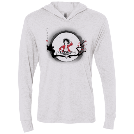 T-Shirts Heather White / X-Small Straw Hat Pirate Triblend Long Sleeve Hoodie Tee
