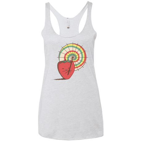 T-Shirts Heather White / X-Small Strawberry Frye Women's Triblend Racerback Tank
