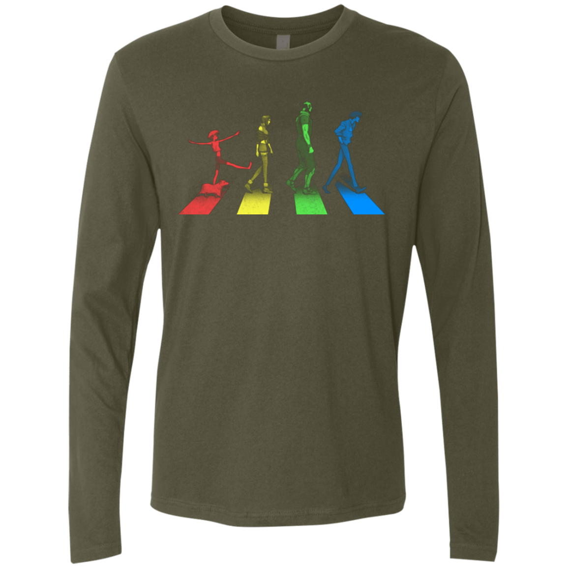 T-Shirts Military Green / Small Stray Dog Strut Men's Premium Long Sleeve