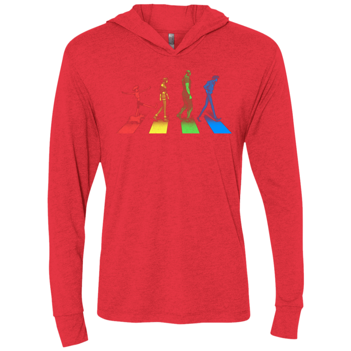 T-Shirts Vintage Red / X-Small Stray Dog Strut Triblend Long Sleeve Hoodie Tee