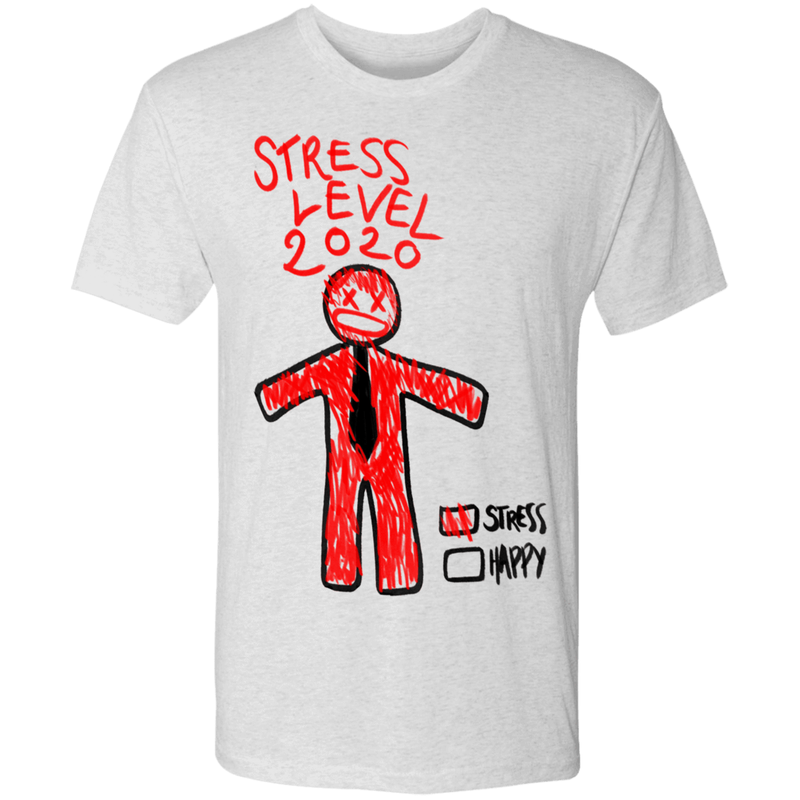 T-Shirts Heather White / S Stress Level Men's Triblend T-Shirt