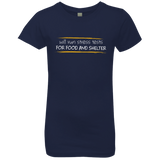 T-Shirts Midnight Navy / YXS Stress Testing For Food And Shelter Girls Premium T-Shirt