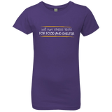 T-Shirts Purple Rush / YXS Stress Testing For Food And Shelter Girls Premium T-Shirt