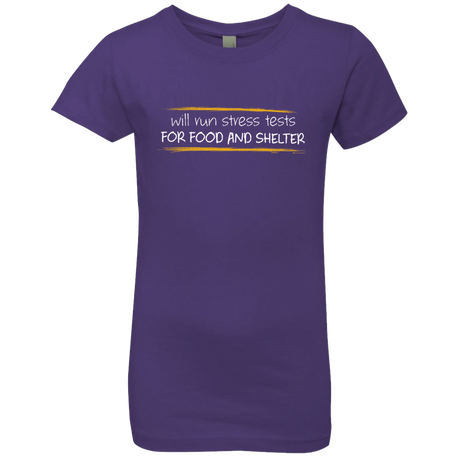 T-Shirts Purple Rush / YXS Stress Testing For Food And Shelter Girls Premium T-Shirt