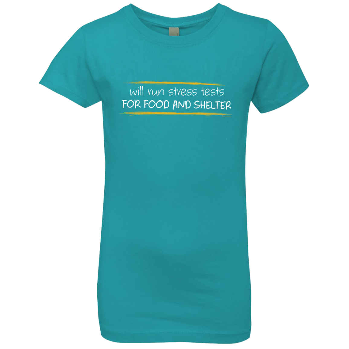 T-Shirts Tahiti Blue / YXS Stress Testing For Food And Shelter Girls Premium T-Shirt