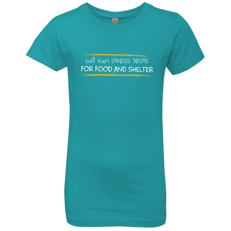 T-Shirts Tahiti Blue / YXS Stress Testing For Food And Shelter Girls Premium T-Shirt