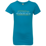 T-Shirts Turquoise / YXS Stress Testing For Food And Shelter Girls Premium T-Shirt