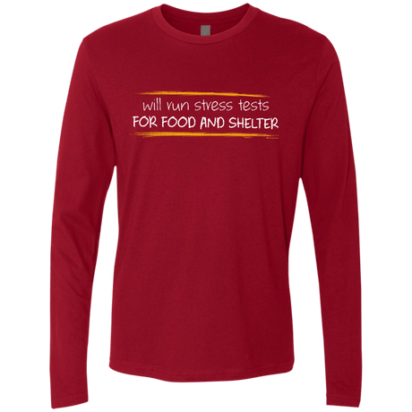 T-Shirts Cardinal / Small Stress Testing For Food And Shelter Men's Premium Long Sleeve