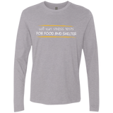 T-Shirts Heather Grey / Small Stress Testing For Food And Shelter Men's Premium Long Sleeve
