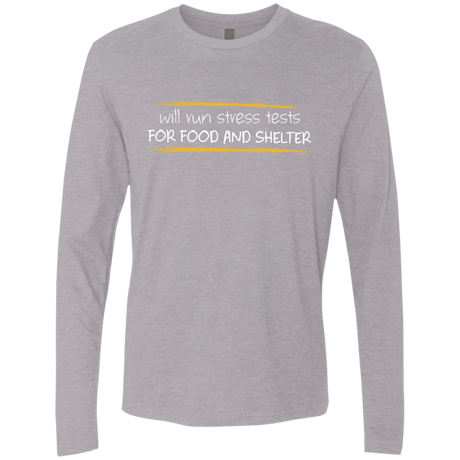T-Shirts Heather Grey / Small Stress Testing For Food And Shelter Men's Premium Long Sleeve