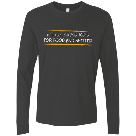 T-Shirts Heavy Metal / Small Stress Testing For Food And Shelter Men's Premium Long Sleeve