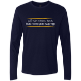 T-Shirts Midnight Navy / Small Stress Testing For Food And Shelter Men's Premium Long Sleeve
