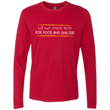 T-Shirts Red / Small Stress Testing For Food And Shelter Men's Premium Long Sleeve
