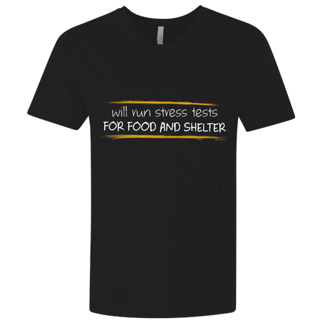 T-Shirts Black / X-Small Stress Testing For Food And Shelter Men's Premium V-Neck