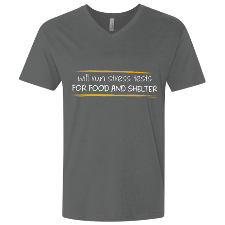 T-Shirts Heavy Metal / X-Small Stress Testing For Food And Shelter Men's Premium V-Neck
