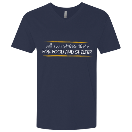 T-Shirts Midnight Navy / X-Small Stress Testing For Food And Shelter Men's Premium V-Neck