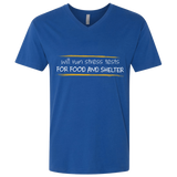 T-Shirts Royal / X-Small Stress Testing For Food And Shelter Men's Premium V-Neck