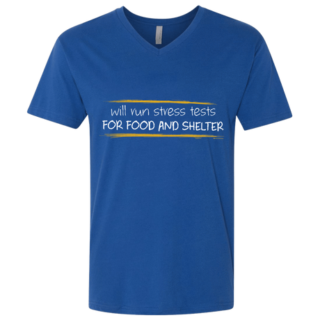 T-Shirts Royal / X-Small Stress Testing For Food And Shelter Men's Premium V-Neck