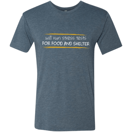 T-Shirts Indigo / Small Stress Testing For Food And Shelter Men's Triblend T-Shirt