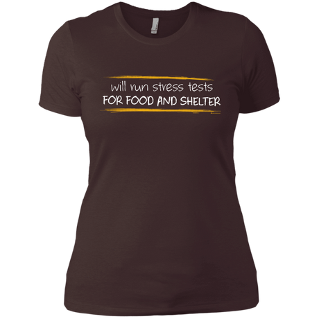 T-Shirts Dark Chocolate / X-Small Stress Testing For Food And Shelter Women's Premium T-Shirt