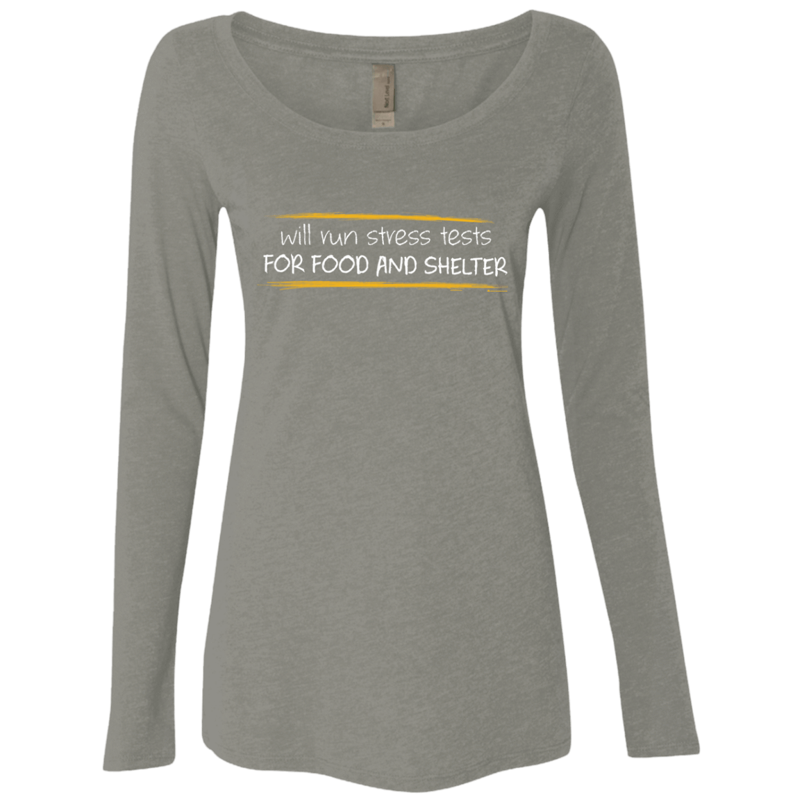 T-Shirts Venetian Grey / Small Stress Testing For Food And Shelter Women's Triblend Long Sleeve Shirt