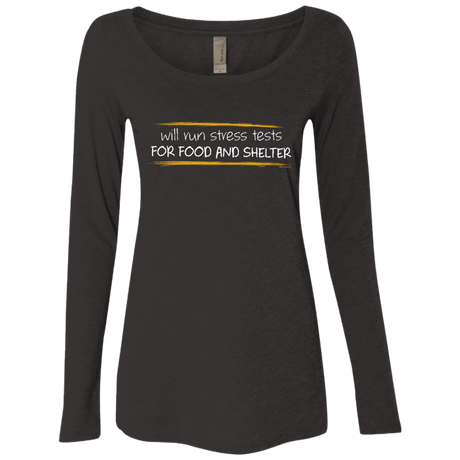 T-Shirts Vintage Black / Small Stress Testing For Food And Shelter Women's Triblend Long Sleeve Shirt