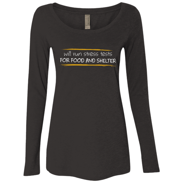 T-Shirts Vintage Black / Small Stress Testing For Food And Shelter Women's Triblend Long Sleeve Shirt