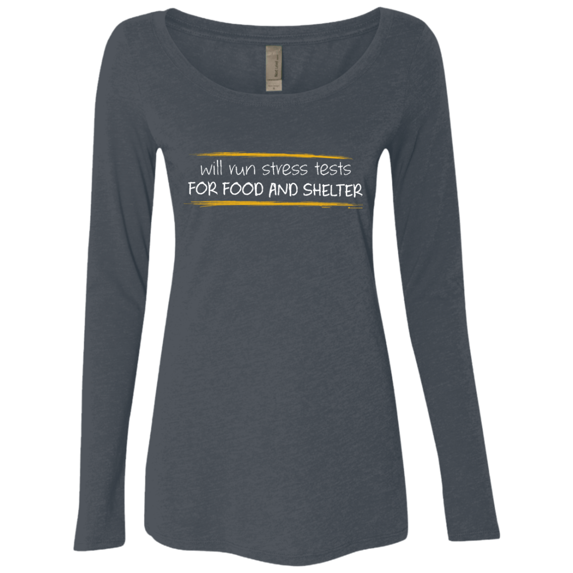 T-Shirts Vintage Navy / Small Stress Testing For Food And Shelter Women's Triblend Long Sleeve Shirt