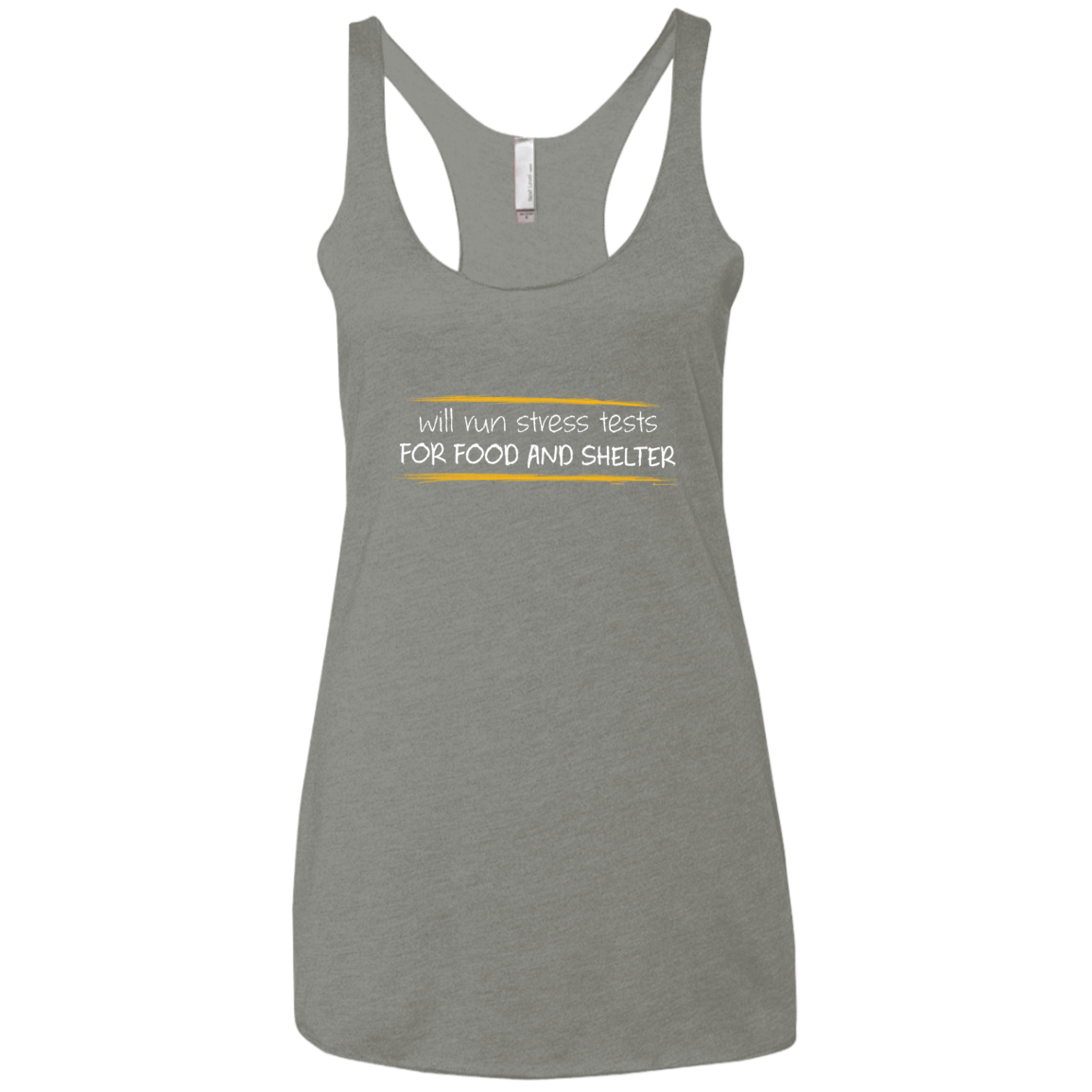 T-Shirts Venetian Grey / X-Small Stress Testing For Food And Shelter Women's Triblend Racerback Tank