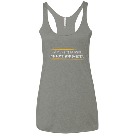 T-Shirts Venetian Grey / X-Small Stress Testing For Food And Shelter Women's Triblend Racerback Tank
