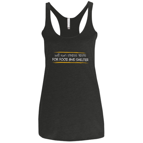 T-Shirts Vintage Black / X-Small Stress Testing For Food And Shelter Women's Triblend Racerback Tank