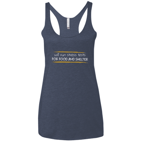 T-Shirts Vintage Navy / X-Small Stress Testing For Food And Shelter Women's Triblend Racerback Tank