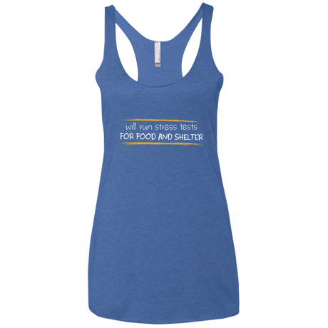 T-Shirts Vintage Royal / X-Small Stress Testing For Food And Shelter Women's Triblend Racerback Tank