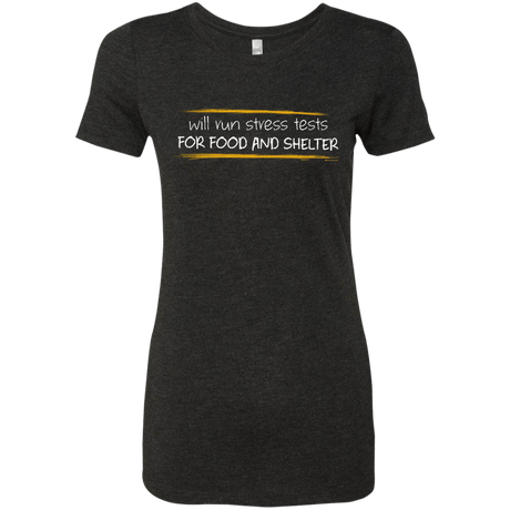 T-Shirts Vintage Black / Small Stress Testing For Food And Shelter Women's Triblend T-Shirt