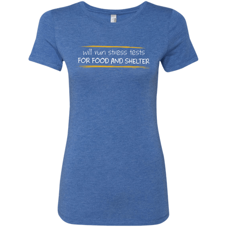 T-Shirts Vintage Royal / Small Stress Testing For Food And Shelter Women's Triblend T-Shirt