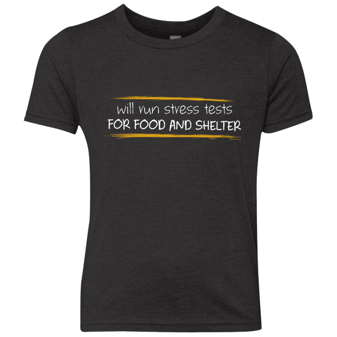 T-Shirts Vintage Black / YXS Stress Testing For Food And Shelter Youth Triblend T-Shirt
