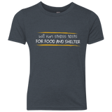 T-Shirts Vintage Navy / YXS Stress Testing For Food And Shelter Youth Triblend T-Shirt