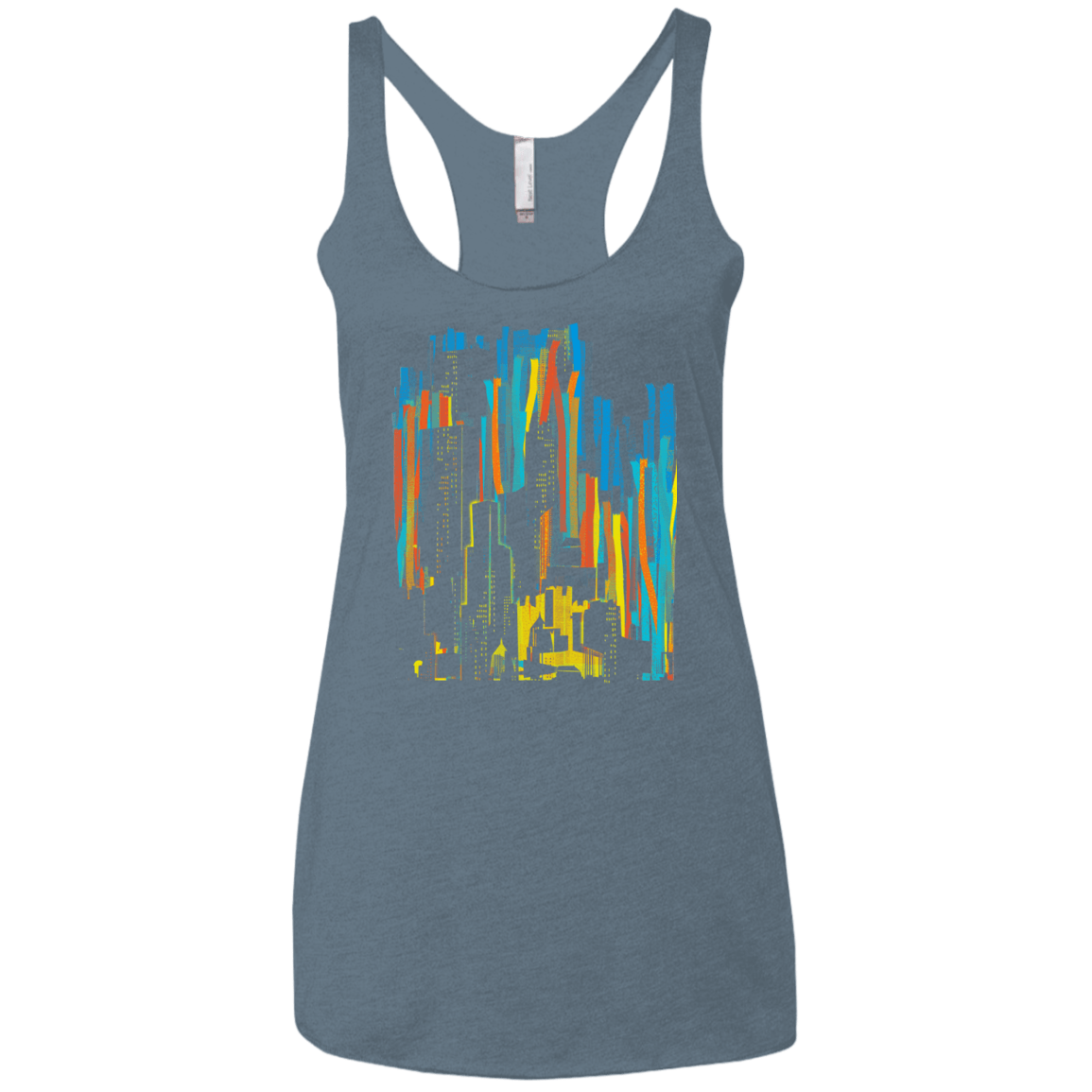 Stripey City Women's Triblend Racerback Tank