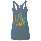 Stripey City Women's Triblend Racerback Tank