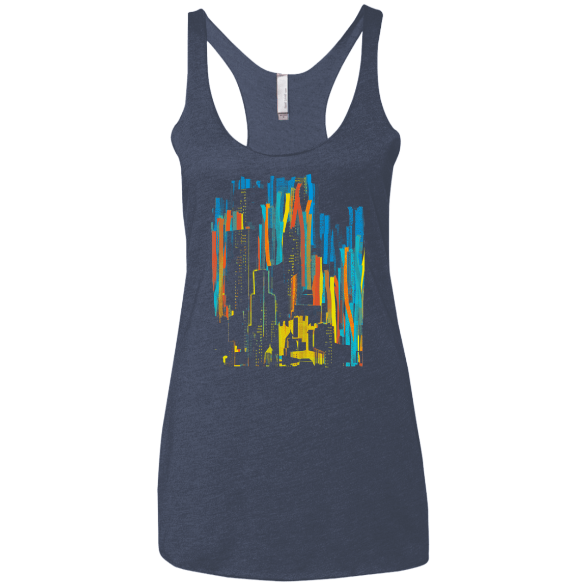 Stripey City Women's Triblend Racerback Tank