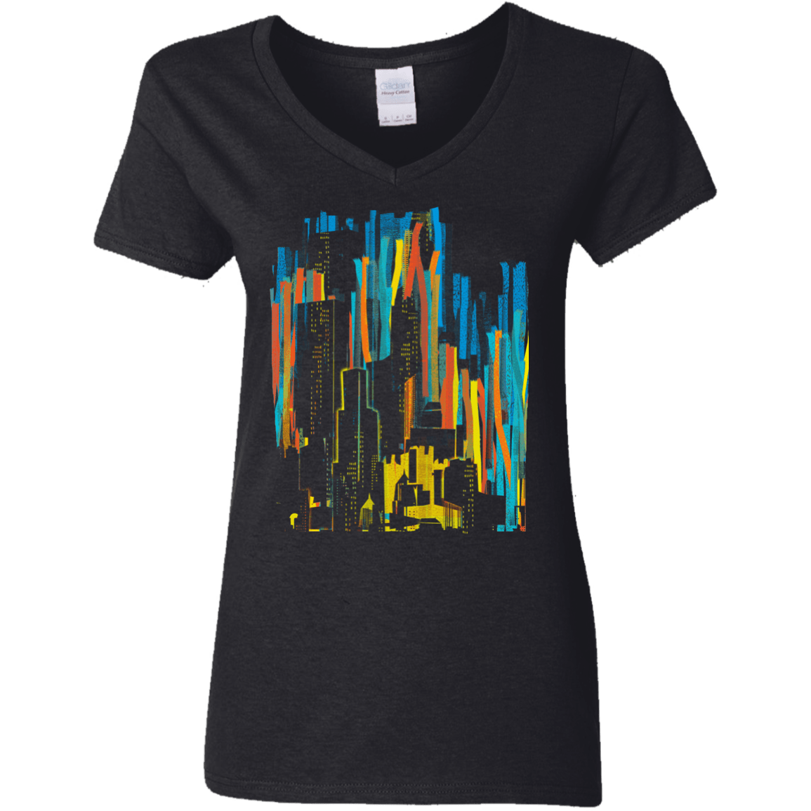 Stripey City Women's V-Neck T-Shirt
