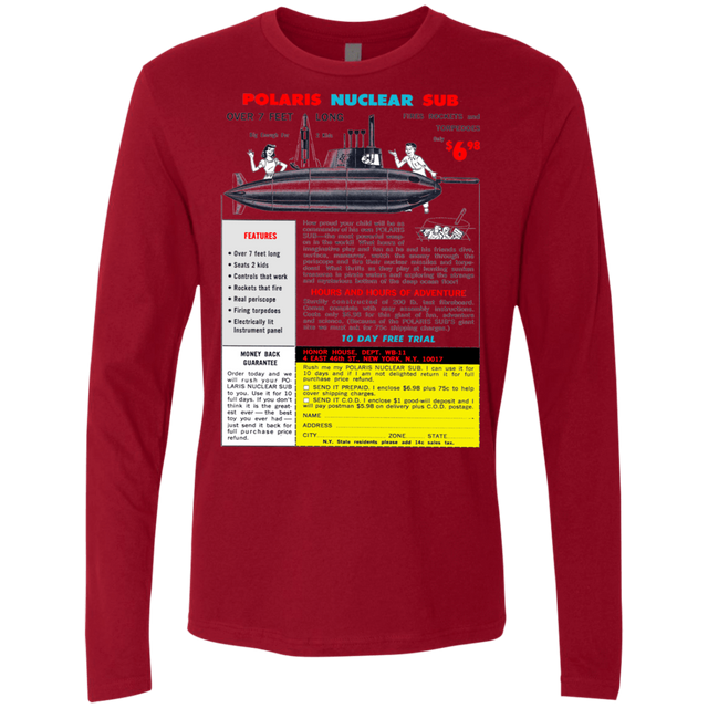 T-Shirts Cardinal / Small Sub Men's Premium Long Sleeve