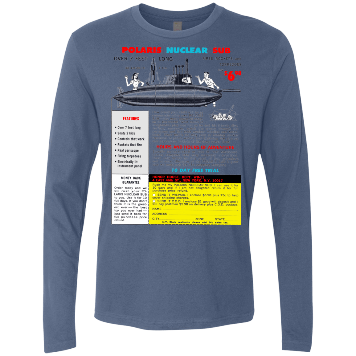 T-Shirts Indigo / Small Sub Men's Premium Long Sleeve