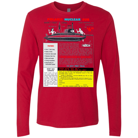 T-Shirts Red / Small Sub Men's Premium Long Sleeve